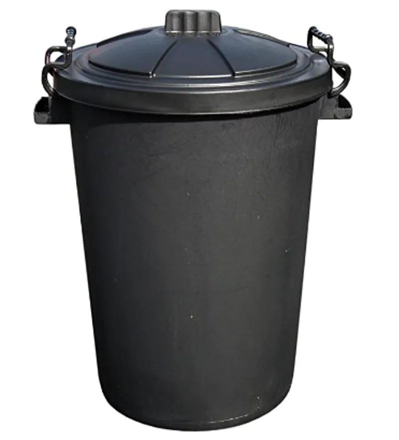 Heavy Duty Dustbin and Lid 85LTR Black Bin